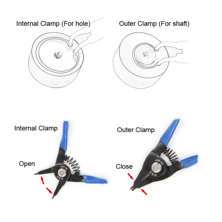 10-25mm Compact Spring-Loaded Pliers Retaining Ring Pliers