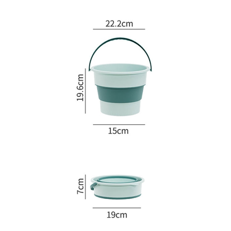 Small 4.6L Folding Thickened Portable Plastic Bucket Outdoor Fishing Barrel Car Travel Wash Barrel