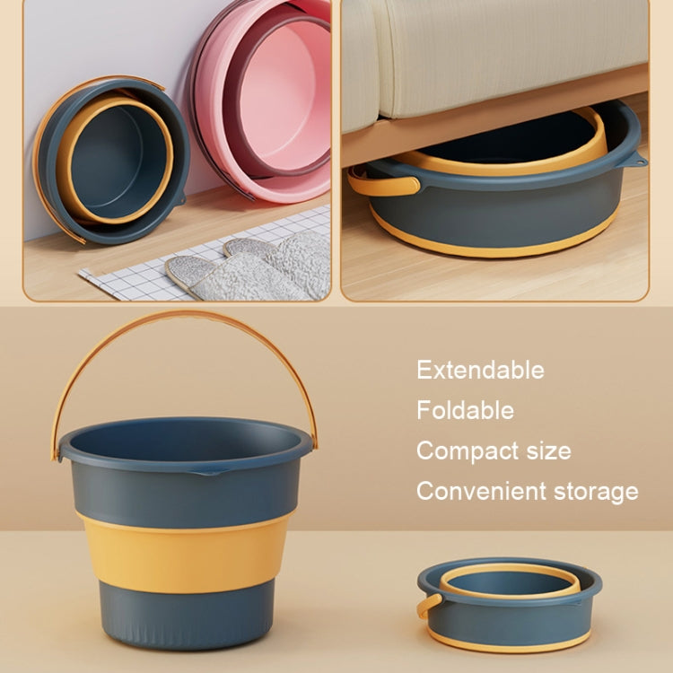 Small 4.6L Folding Thickened Portable Plastic Bucket Outdoor Fishing Barrel Car Travel Wash Barrel