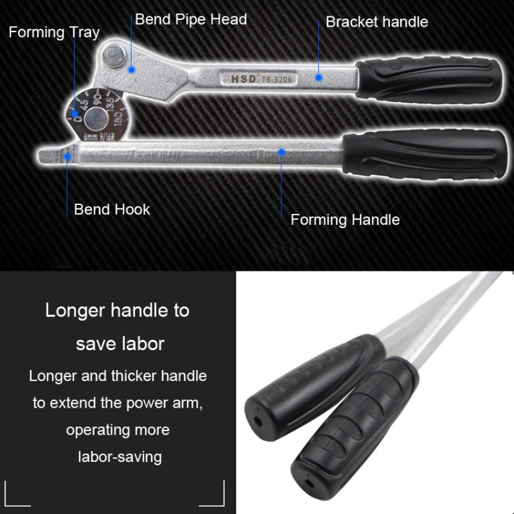 Manual Stainless Steel Pipe Iron Tube Bender Air Conditioner Copper Pipe Aluminum Pipe Bender