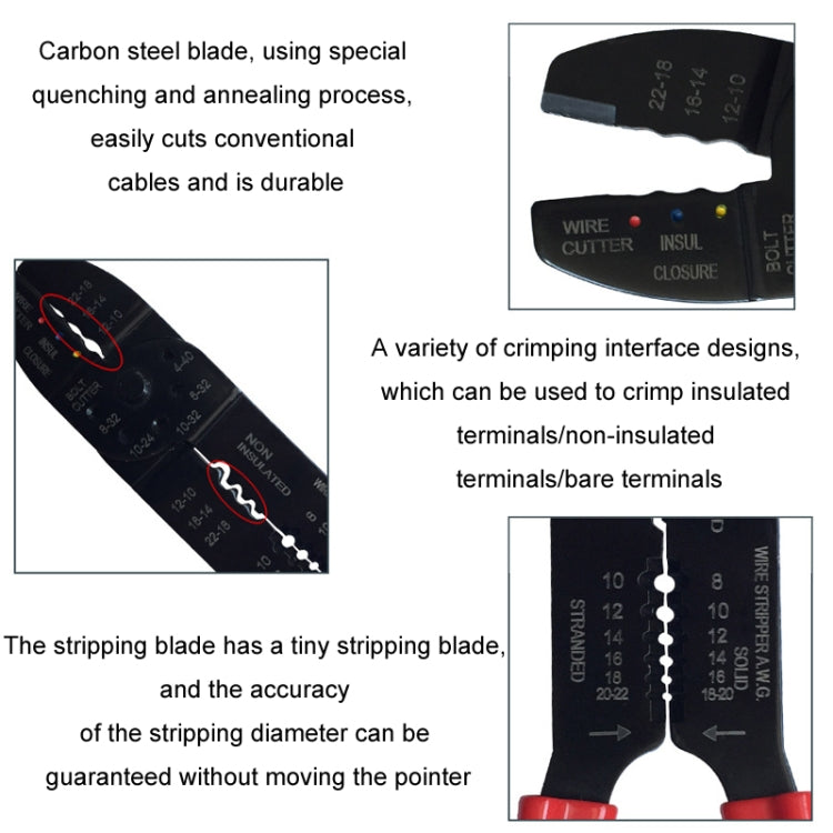 Multifunctional Cable Stripping Manual Crimping Pliers