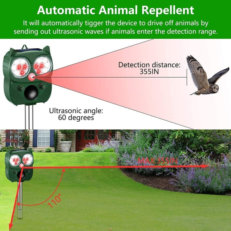 Solar Ultrasonic Rat Repeller Outdoor Multifunctional Infrared Sensor Repeller