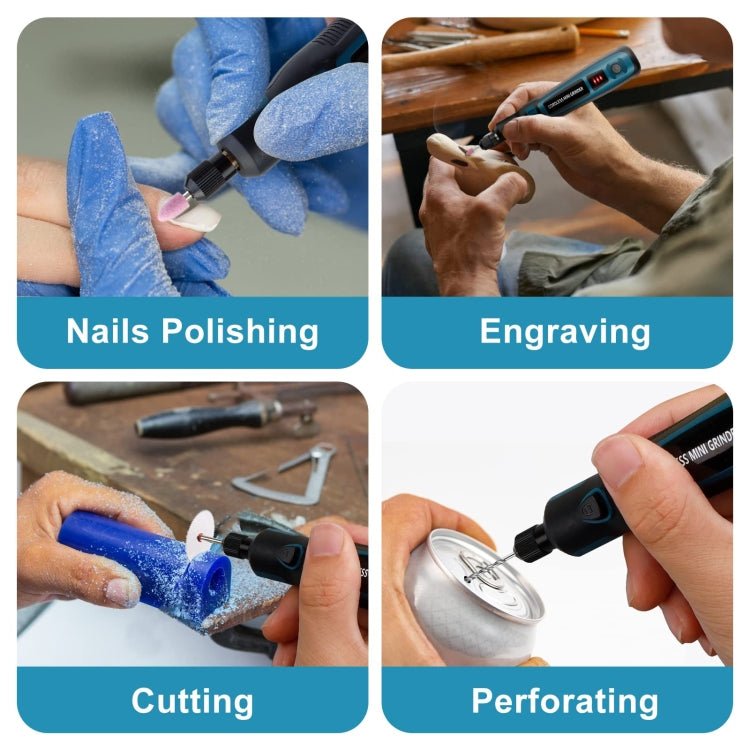 55-in-1 Rechargable Mini Electric Grinder Kit 3-speed Adjustable Miniature Electric Drill Manicure Tool