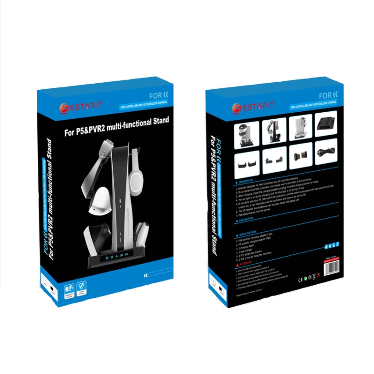 For PSVR2 / PS5 Gamepad Seat Charger With Display Light Multi-Functional Heat Dissipation Base