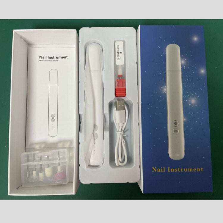 Rechargeable Nail Drill Machine Set with Ceramic Drill Bit Spot Lighting