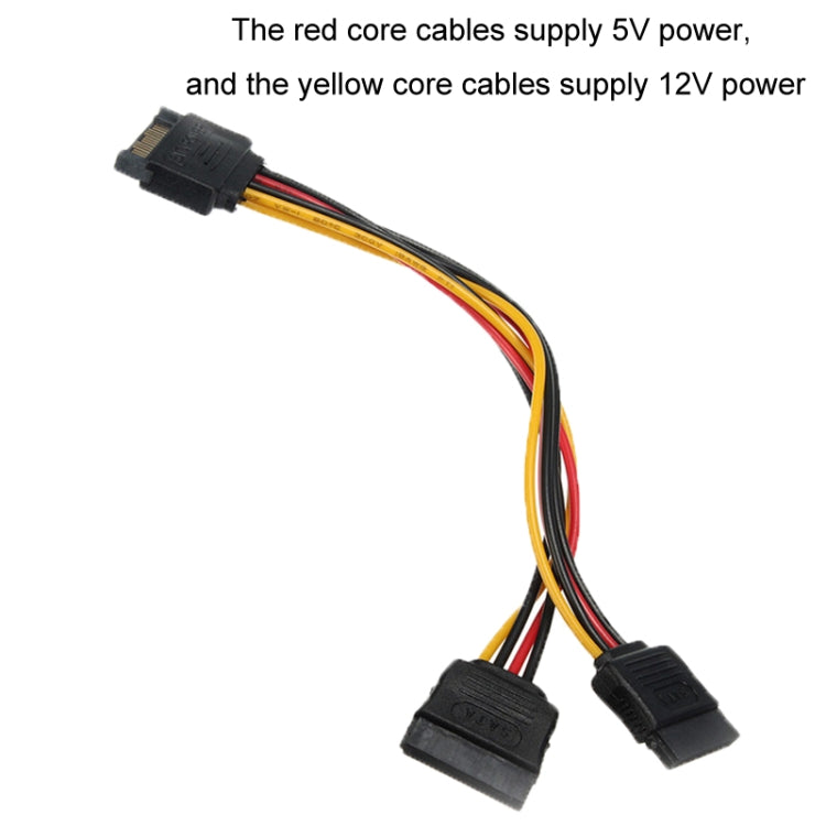 15P to Dual 15P One to Two SATA Hard Drive Power Conversion Cable