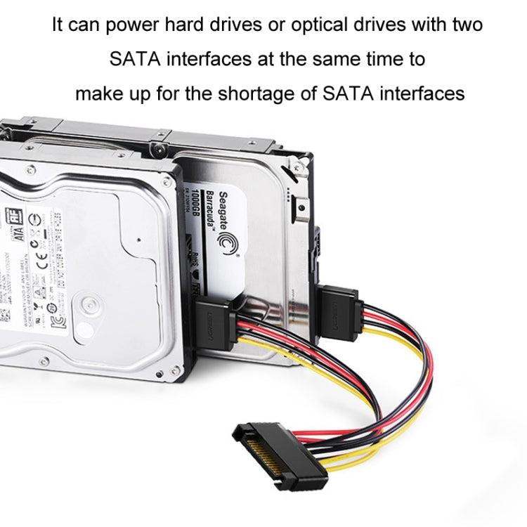 15P to Dual 15P One to Two SATA Hard Drive Power Conversion Cable