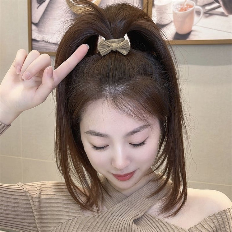 5pcs/pack Women Bow Hair Accessories Stretch Hair Band No Tie Marks Rubber Band