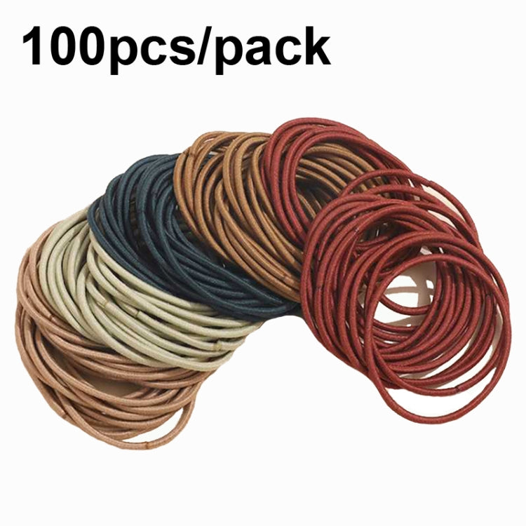 100pcs/pack Stretchy Hair Accessories Nylon Hair Ring Hair Rope Rubber Band Headband