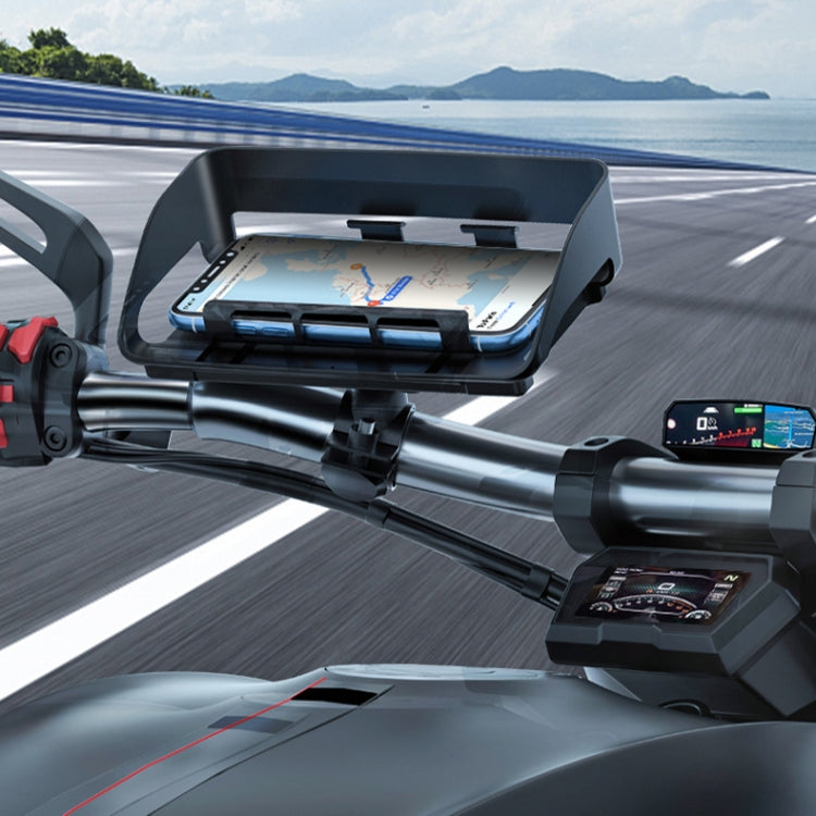 Rotatable Bicycle and Motorcycle Anti-shake Fixed Mobile Phone Holder with Sun Visor