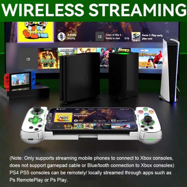 D7 BT5.0 Retractable Gamepad With Light For PC / Android / IPhone /Win7 10 11/Mac OS/Switch