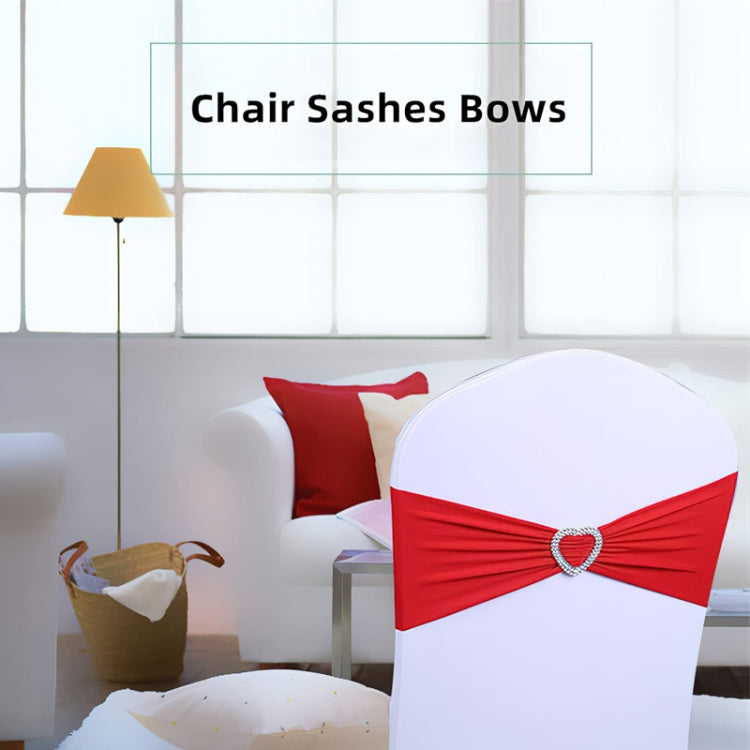 Tie-Free Stretch Chair Back Flower Bow Chair Cover Hotel Chair Back Strap Decoration