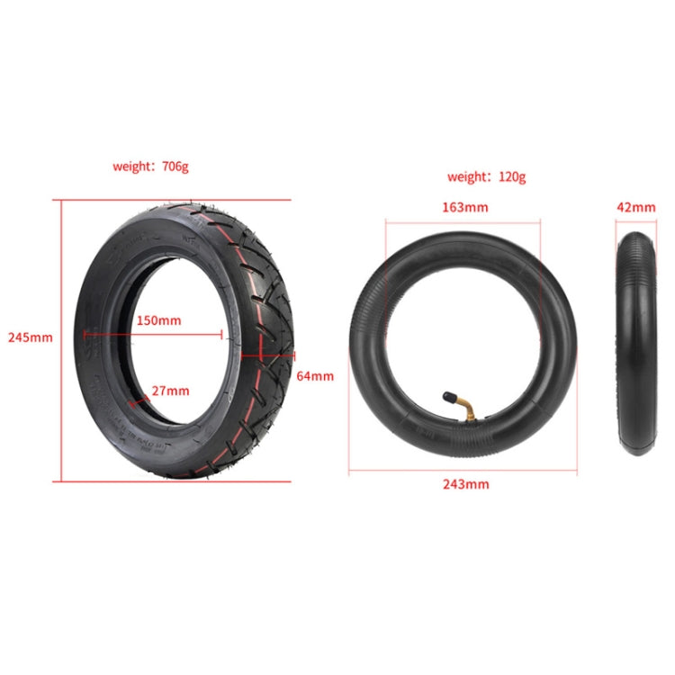 10 X 2.5 Inflatable Inner Tire + Outer Tire Kit  For Ninebot MAX G30 10-Inch Scooter