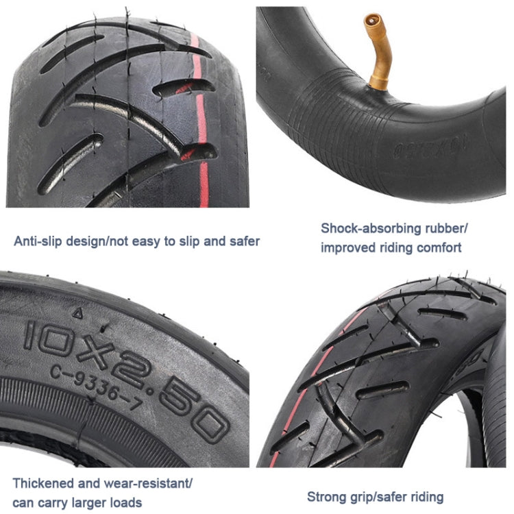 10 X 2.5 Inflatable Inner Tire + Outer Tire Kit  For Ninebot MAX G30 10-Inch Scooter
