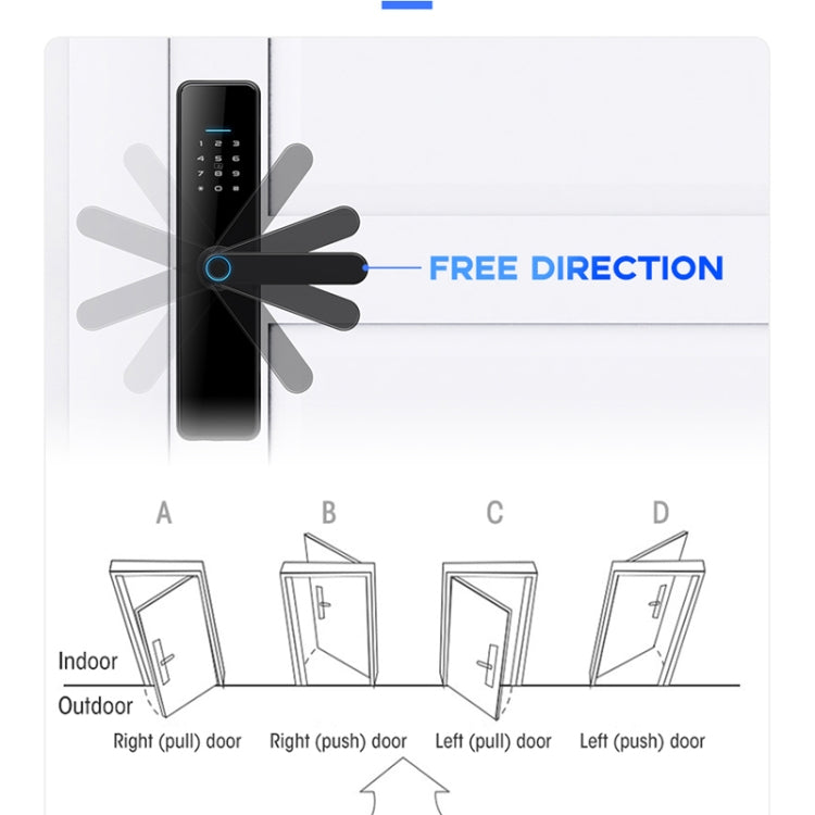 C91 Tuya Smart WiFi Password Fingerprint Electronic Door Lock
