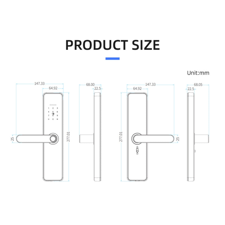 C91 Tuya Smart WiFi Password Fingerprint Electronic Door Lock