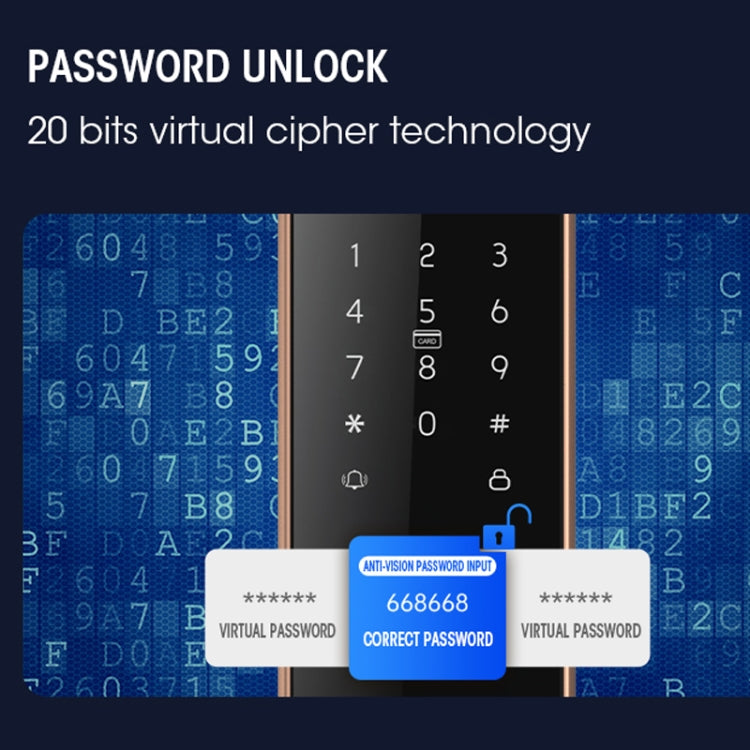 S61 Fully Automatic 3D Face Recognition Tuya Wifi Smart Fingerprint Lock Anti-theft Password Lock