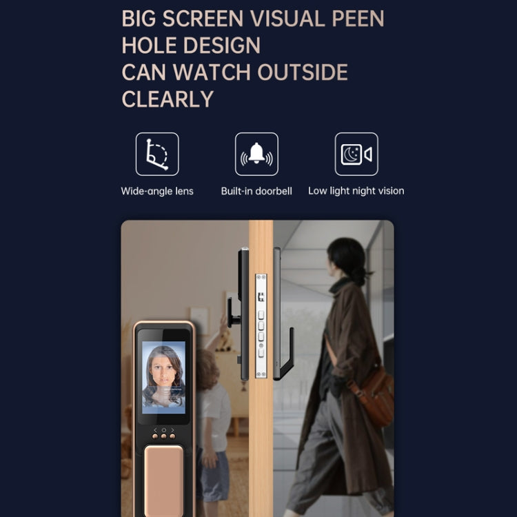 S61 Fully Automatic 3D Face Recognition Tuya Wifi Smart Fingerprint Lock Anti-theft Password Lock