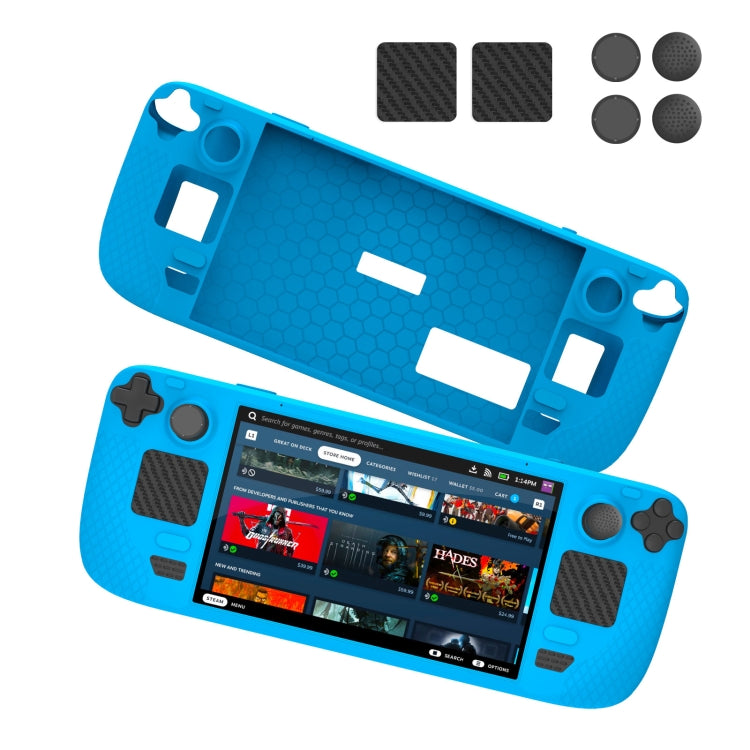 JYS JYS-SD011 For Steam Deck 7pcs/set Host Silicone Case With Joystick Cap+Touch Board Sticker Set