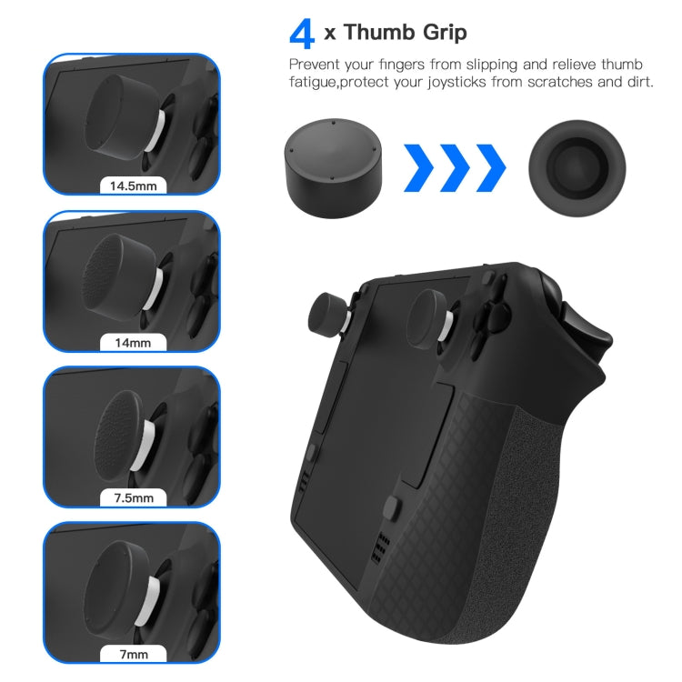 JYS JYS-SD011 For Steam Deck 7pcs/set Host Silicone Case With Joystick Cap+Touch Board Sticker Set