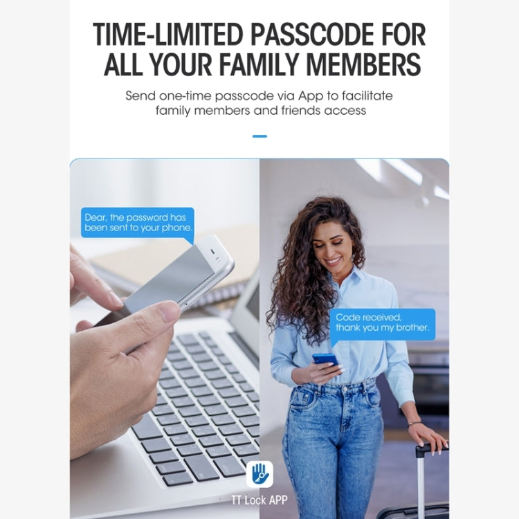 Wifi Fingerprint Lock Home Security Door Password Lock Supports APP Remote Unlocking