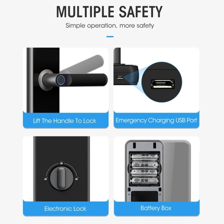 Wifi Fingerprint Lock Home Security Door Password Lock Supports APP Remote Unlocking
