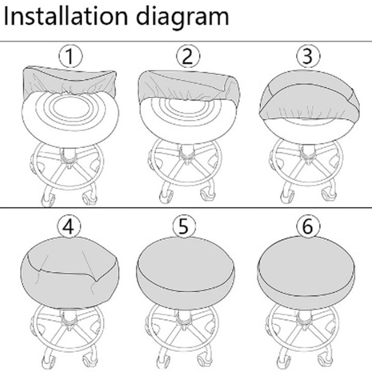 Simple PU Leather Stretch Round Stool Cover Waterproof Lift Chair Cover