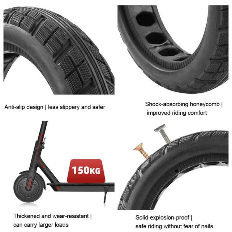 For Xiaomi M365 Series Scooter 8.5 x 2.0 Inch Honeycomb Solid Tire Inflatable Rubber Explosion-proof Tire