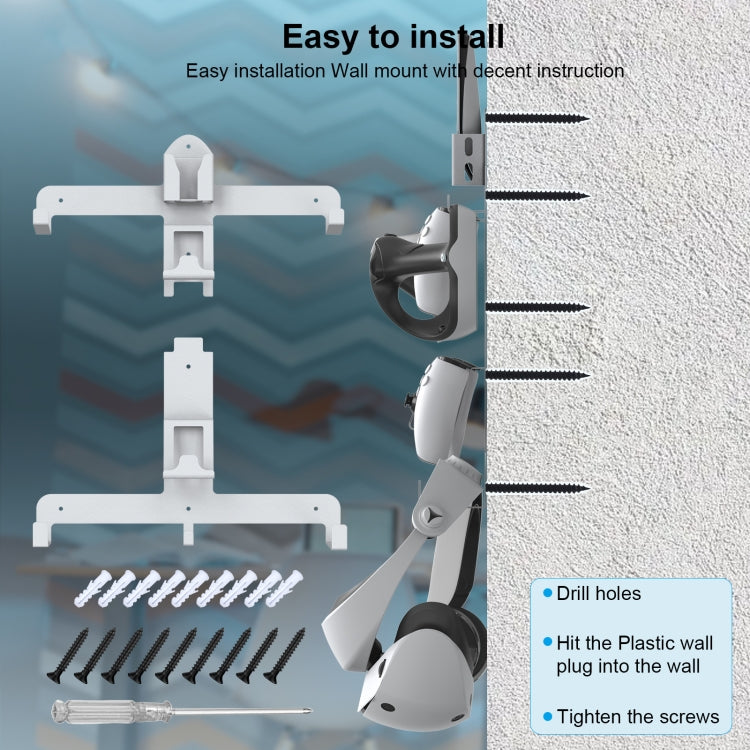 JYS JYS-P5158 For PS5 VR2 Wall Storage Bracket Helmet/Headset/Handle/Remote Control Wall Storage Storage Shelf