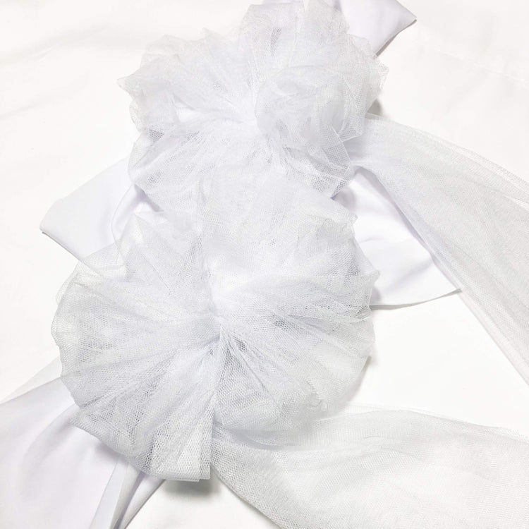 Hotel Wedding Organza Free Tie Chair Back Flower Seat Yarn Decorations Tulle Chair Back Bows