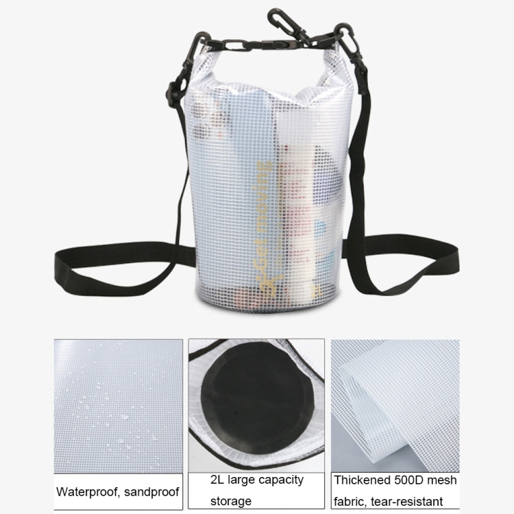 2L Outdoor Translucent Waterproof Bag Beach Rafting Swimming Bag