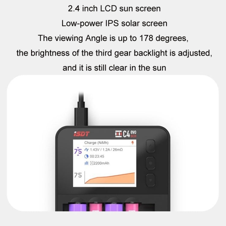 ISDT C4 EVO NiMH/NiCd Cylindrical Lithium Battery Smart Charger