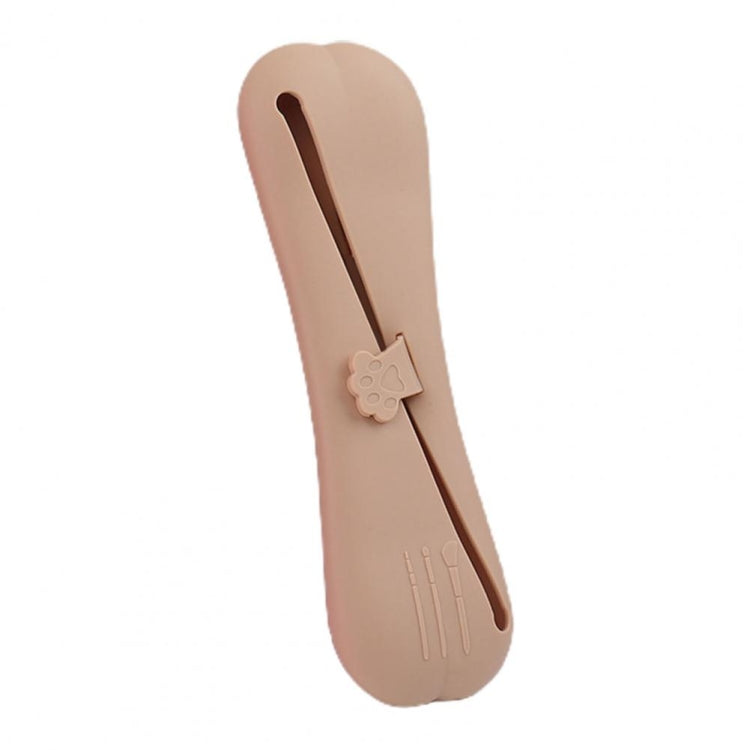 Slant Mouth Cat Paw Buckle Large Capacity Dustproof Soft Silicone Makeup Bag