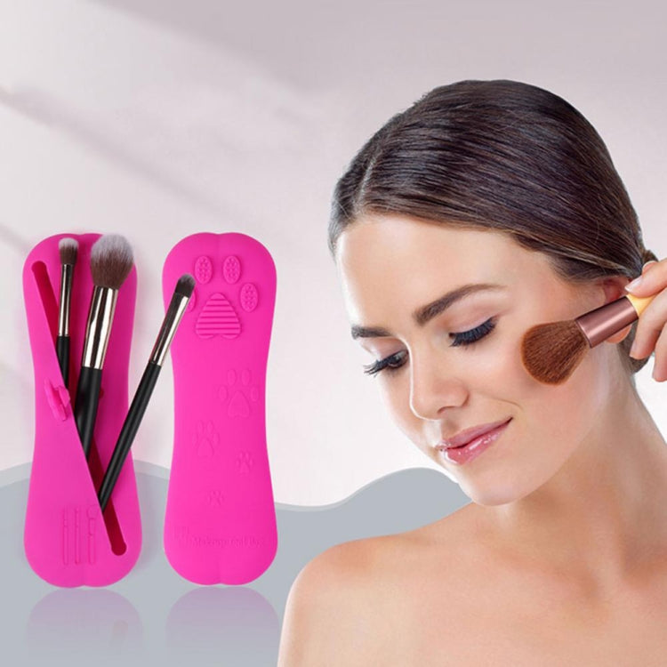 Slant Mouth Cat Paw Buckle Large Capacity Dustproof Soft Silicone Makeup Bag