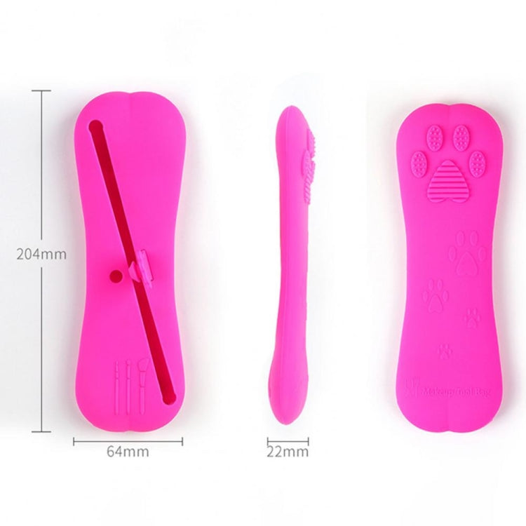 Slant Mouth Cat Paw Buckle Large Capacity Dustproof Soft Silicone Makeup Bag