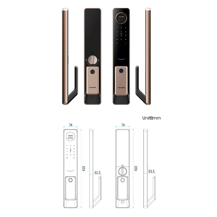 T100A  3D Face Recognition Fingerprint Code Card Digital Door Lock