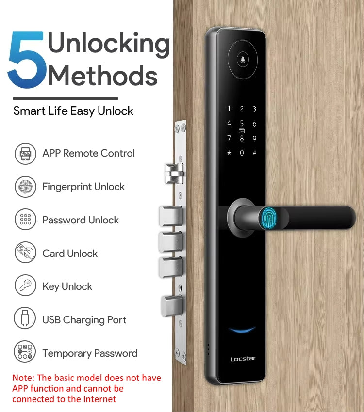 A60 Smart Fingerprint Password Door Lock With Doorbell