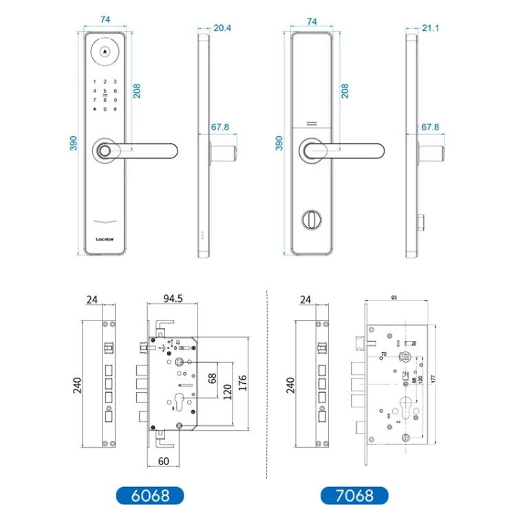 A60 Smart Fingerprint Password Door Lock With Doorbell