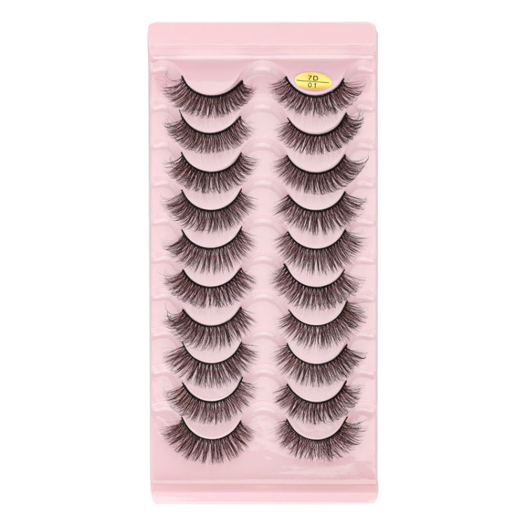 10pairs /Box Russian Strip Lashes 7D Imitation Mink Volume Fluffy Natural False Eyelashes