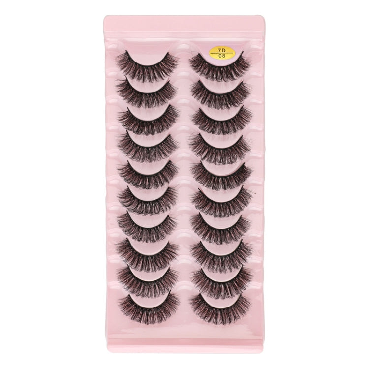 10pairs /Box Russian Strip Lashes 7D Imitation Mink Volume Fluffy Natural False Eyelashes