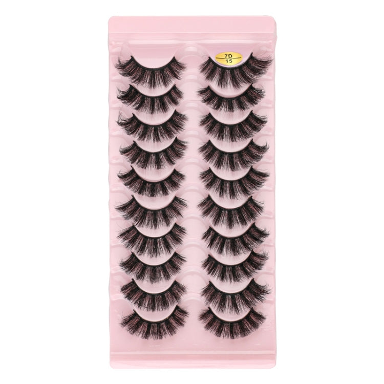 10pairs /Box Russian Strip Lashes 7D Imitation Mink Volume Fluffy Natural False Eyelashes