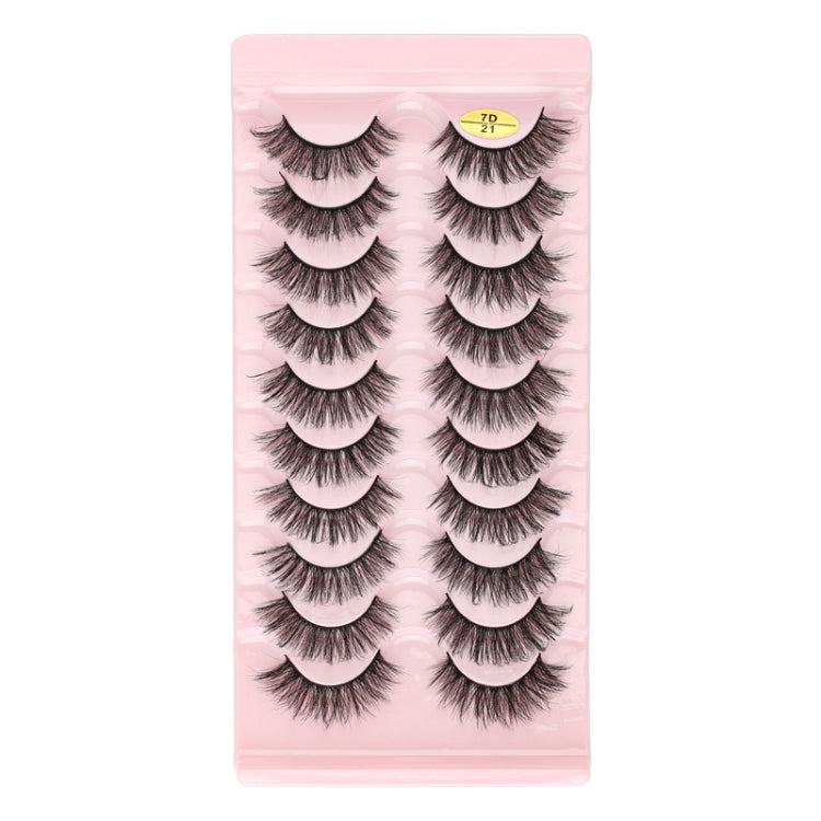 10pairs /Box Russian Strip Lashes 7D Imitation Mink Volume Fluffy Natural False Eyelashes