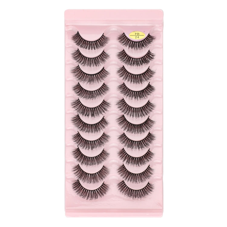 10pairs /Box Russian Strip Lashes 7D Imitation Mink Volume Fluffy Natural False Eyelashes