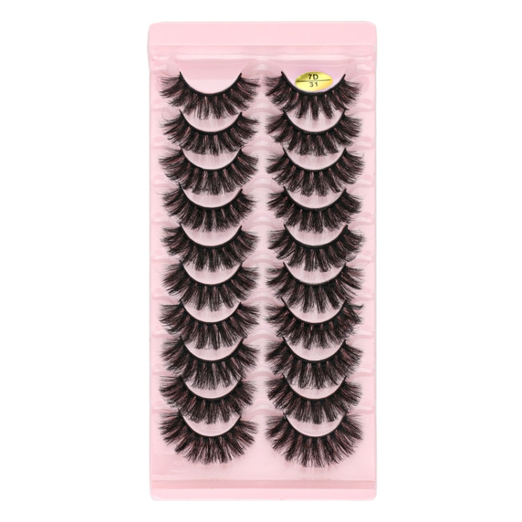 10pairs /Box Russian Strip Lashes 7D Imitation Mink Volume Fluffy Natural False Eyelashes