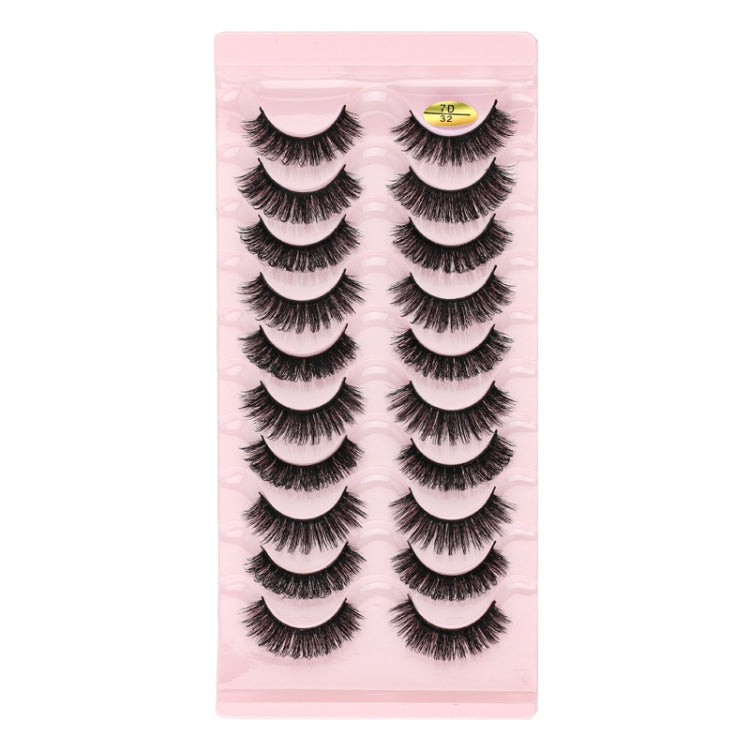 10pairs /Box Russian Strip Lashes 7D Imitation Mink Volume Fluffy Natural False Eyelashes