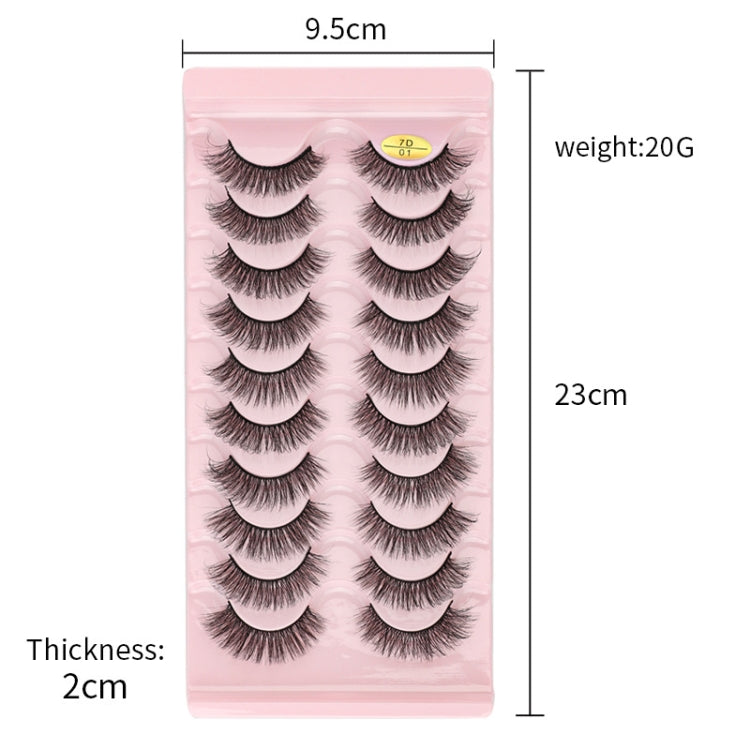 10pairs /Box Russian Strip Lashes 7D Imitation Mink Volume Fluffy Natural False Eyelashes