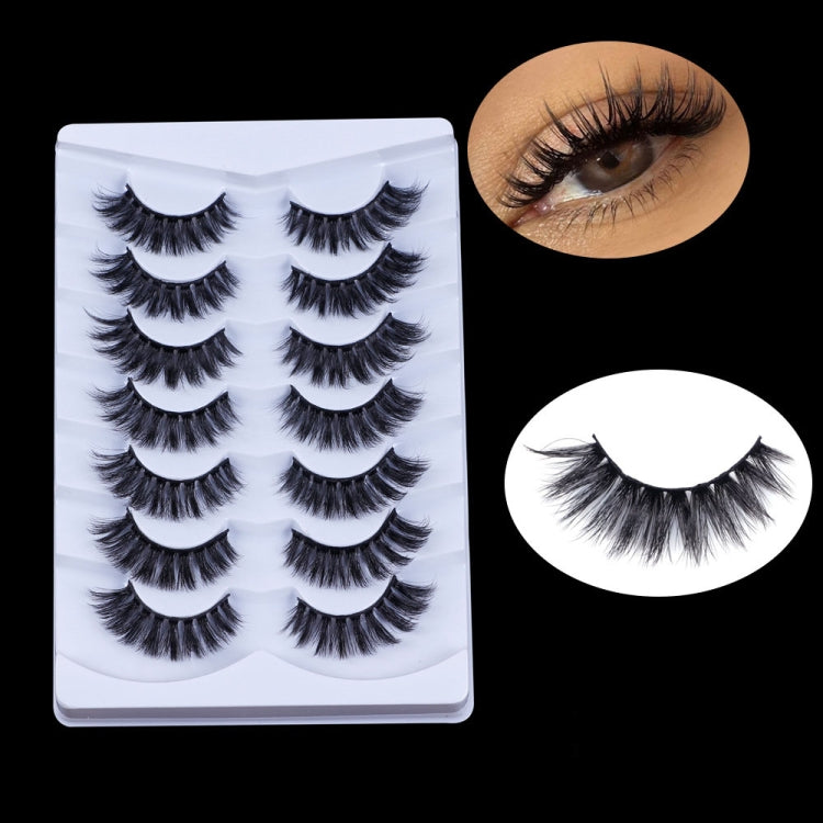 7pairs /Box Faux Mink False Eyelashes C-Curved Elongated Eyelashes