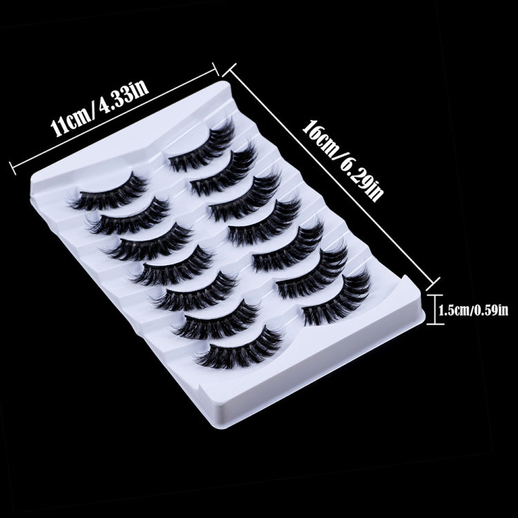 7pairs /Box Faux Mink False Eyelashes C-Curved Elongated Eyelashes