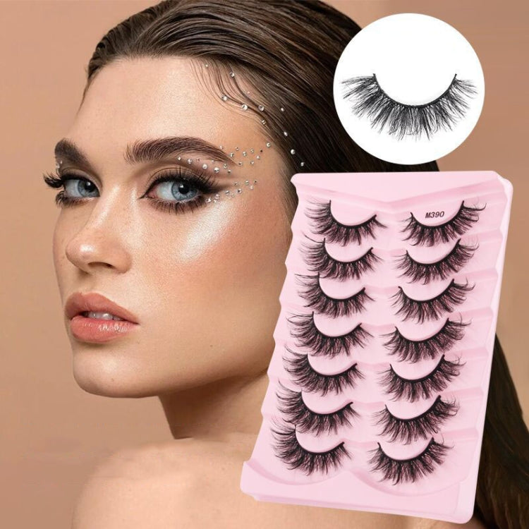 7pairs /Box Faux Eyelashes Natural Fluffy 3D Mink Lengthen Eyelashes