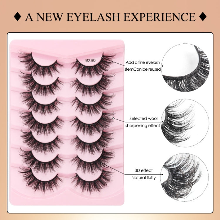 7pairs /Box Faux Eyelashes Natural Fluffy 3D Mink Lengthen Eyelashes